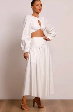 Pasduchas Meadows Crop Top and Maxi Skirt Set White Size 8 for rent on The Volte - image 4