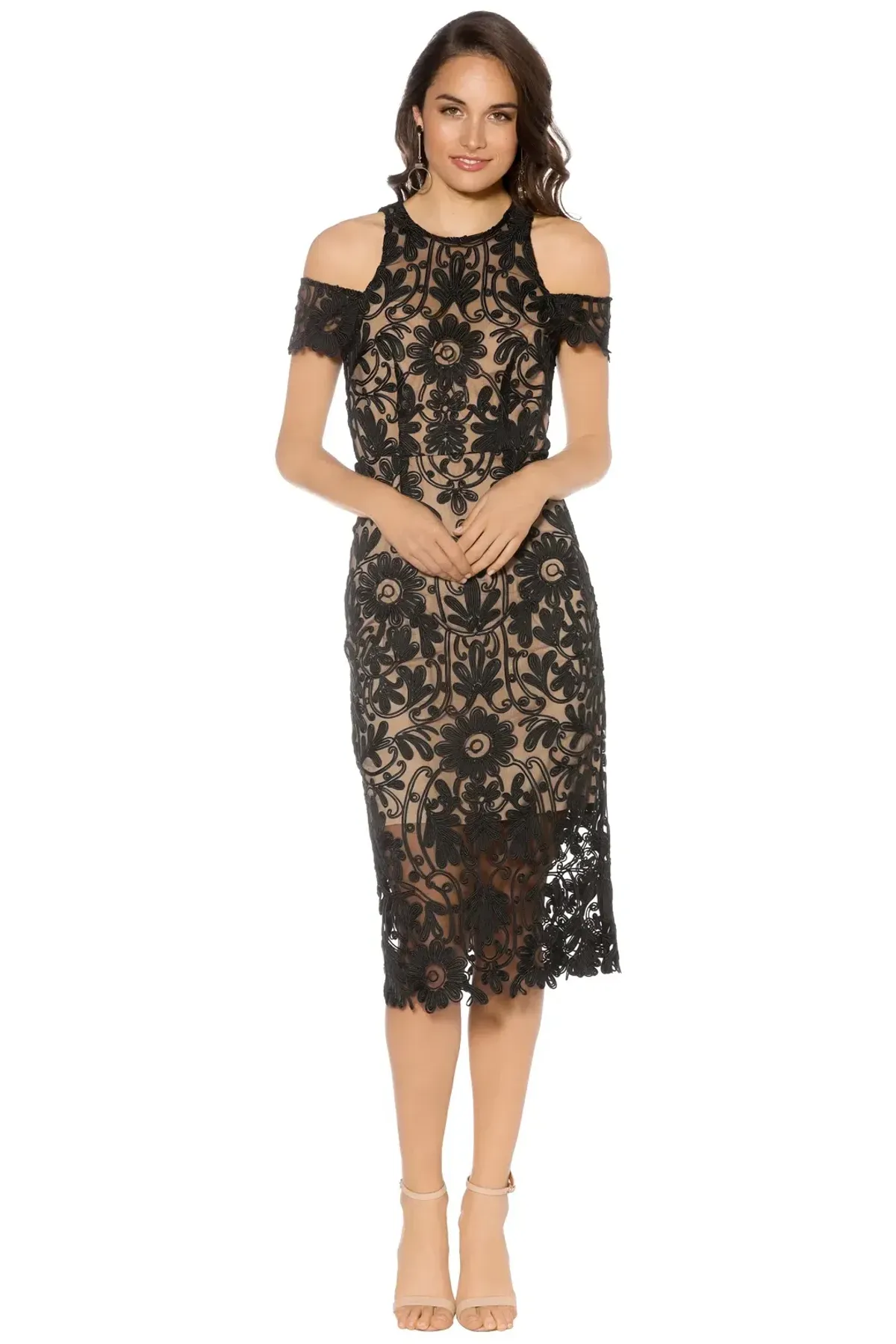 Thurley Eden Midi Dress Black Size 8 - Image 1