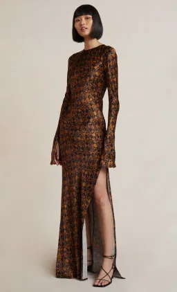 Bec & Bridge Checkmate Long Sleeve Maxi Dress Print Size 8 for rent on The Volte - image 2