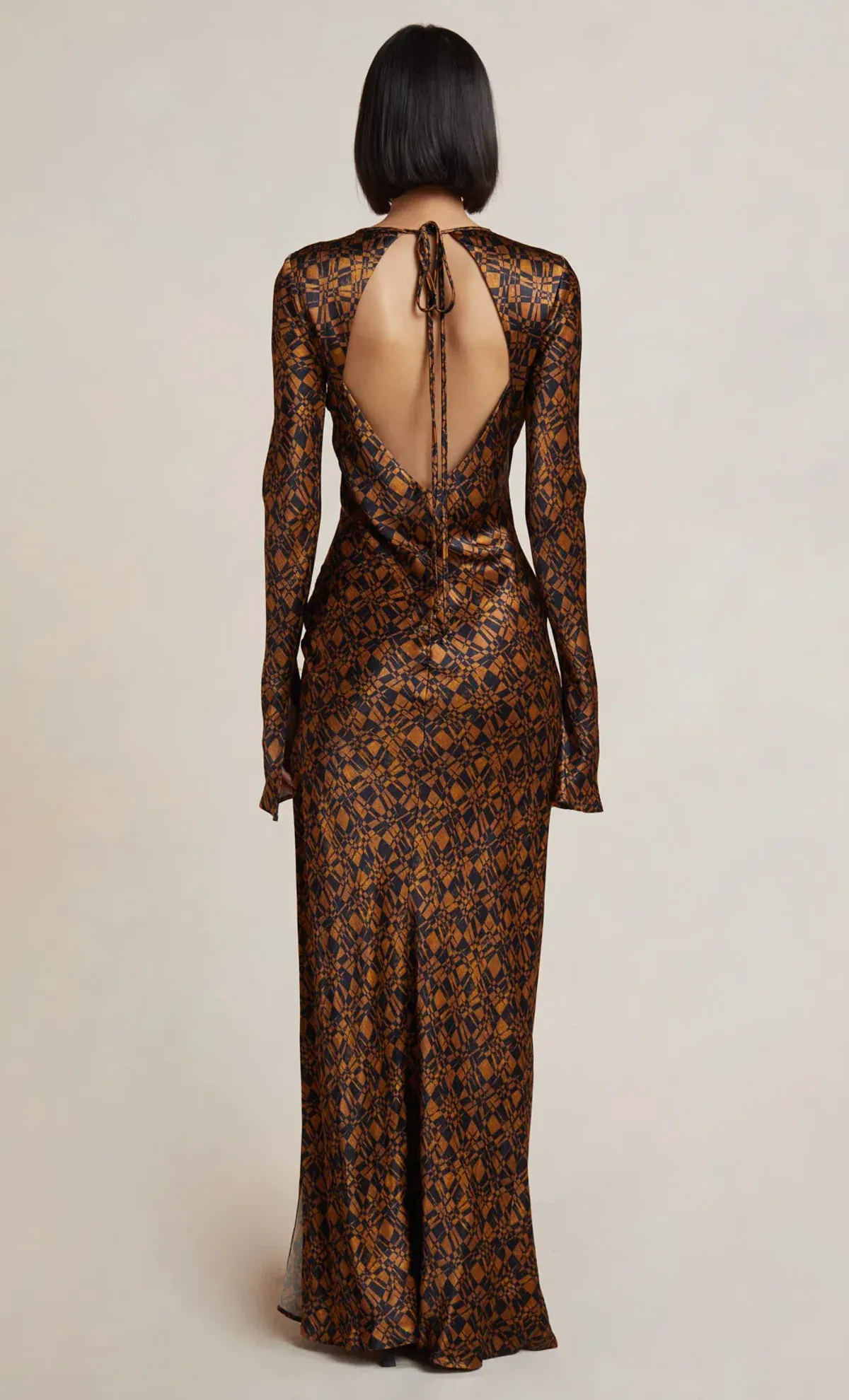 Bec & Bridge Checkmate Long Sleeve Maxi Dress Print Size 8 - Image 3