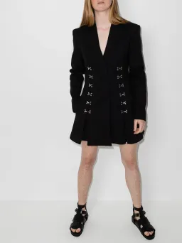 Dion Lee Accordion Pleat Blazer Mini Dress Black Size 6 for rent on The Volte - image 1