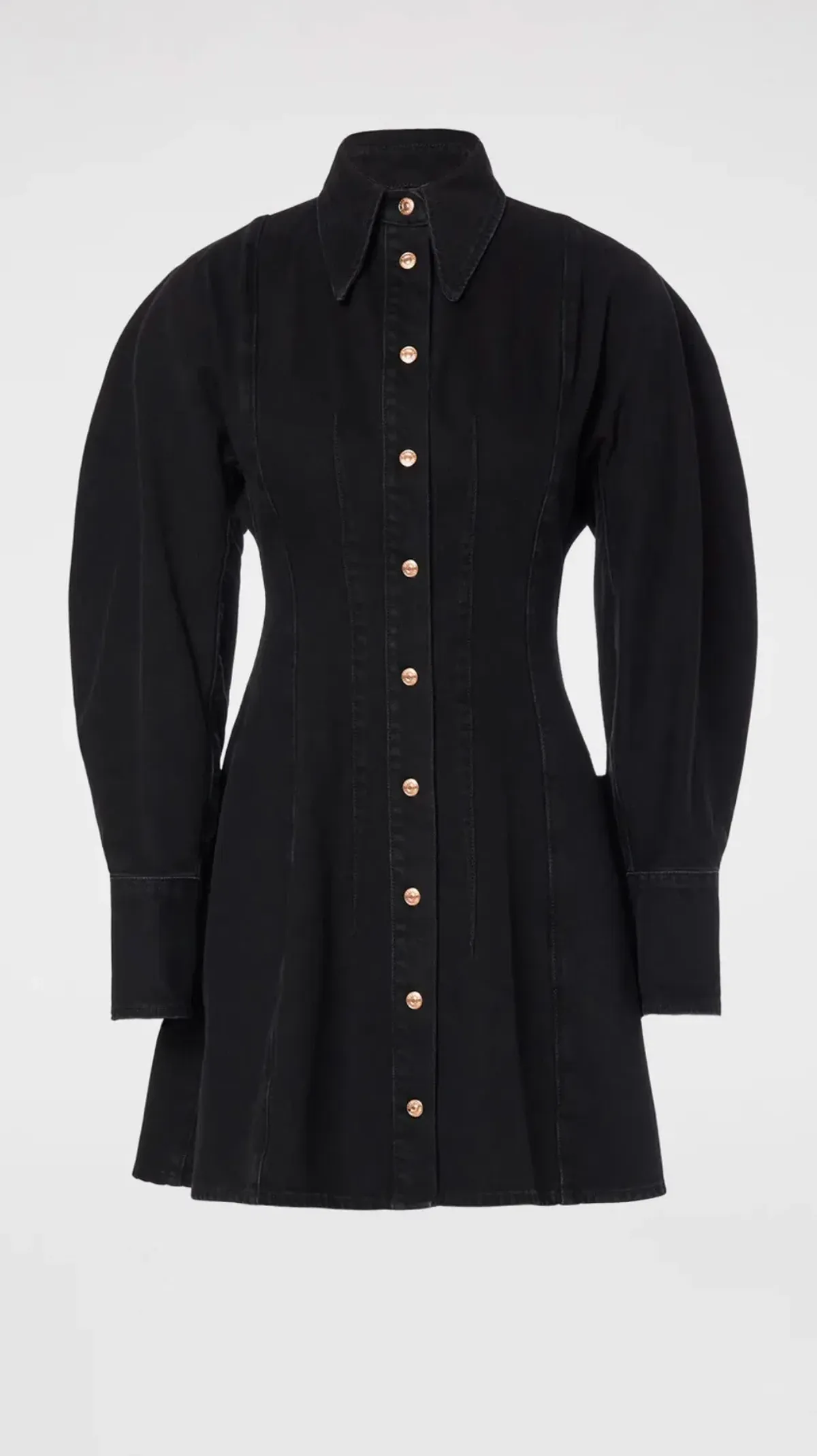 Scanlan Theodore Denim Cocoon Sleeve Mini Dress Black Size 6 - Image 5
