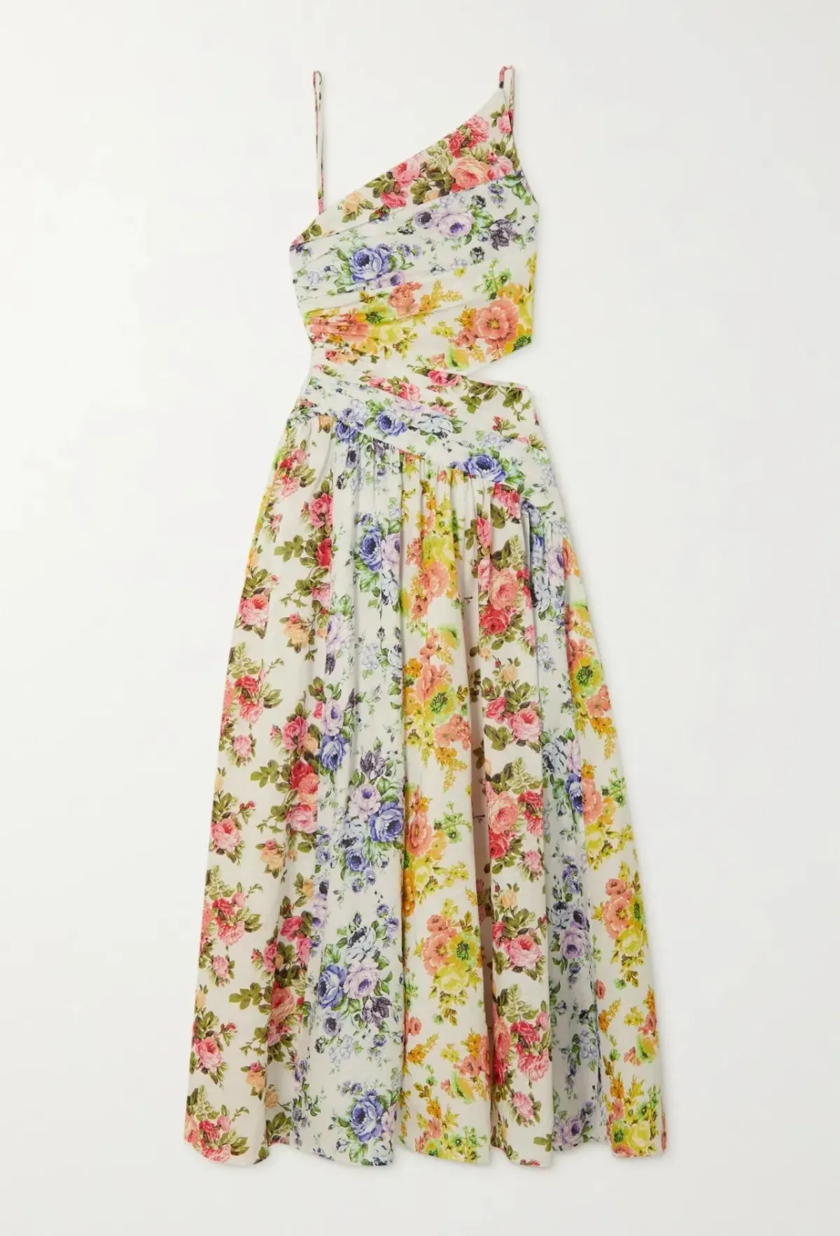 Zimmermann Net Sustain Asymmetric Open-Back Floral-Print Organic Linen Midi Dress Print Size 0 - Image 3