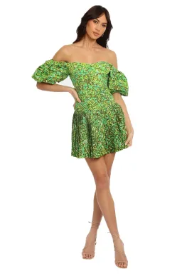 Alemais Phyllis Pleat Mini Dress Green Size 6 for rent on The Volte - image 1