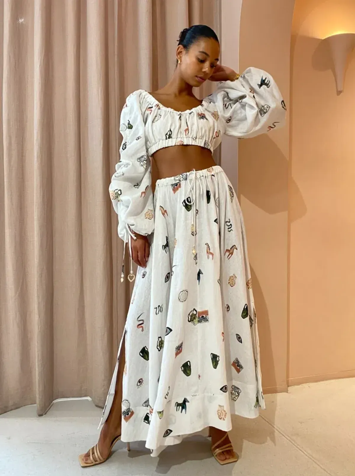 Alemais Hera Top & Skirt Set Print Size 14 - Image 1