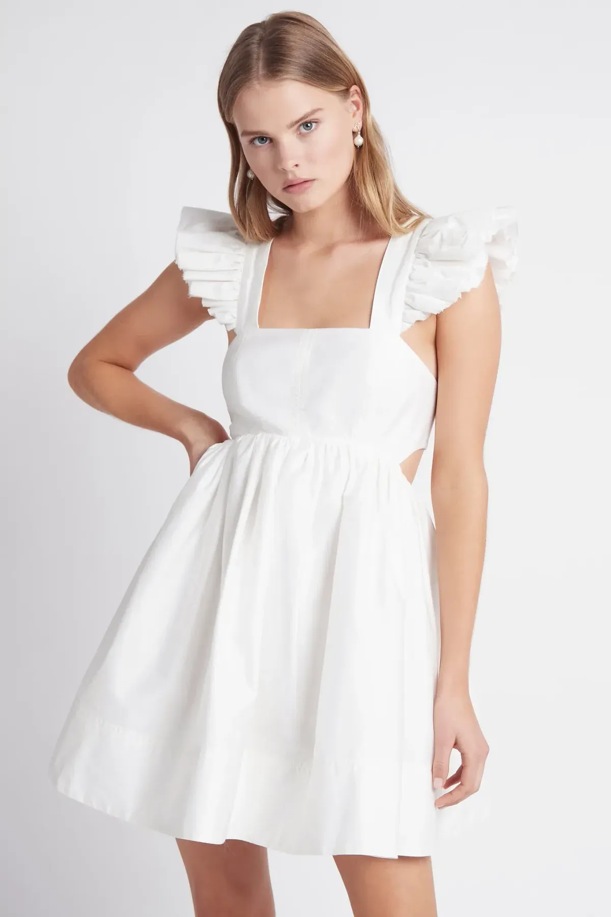 Aje Midsummer Mini Dress Ivory Size 14 - Image 2