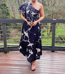 Aje Oxidised Gown Print Size 10 for rent on The Volte - image 3