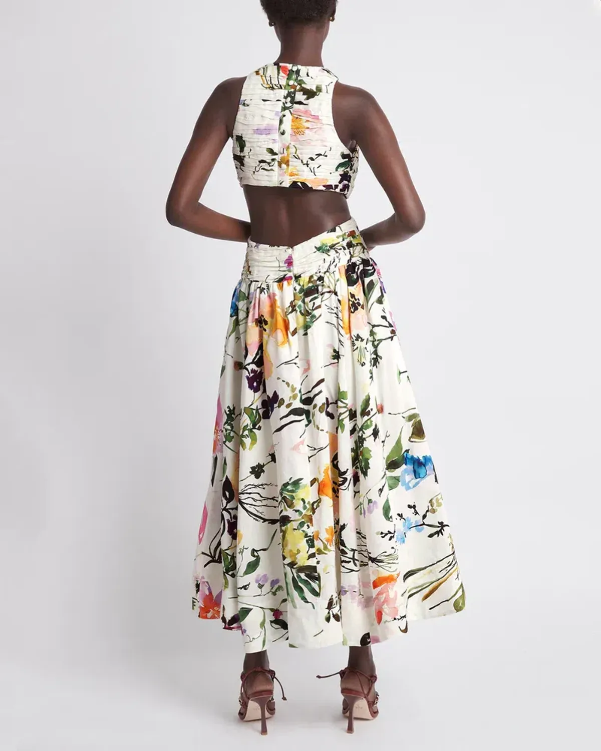 Aje Introspect Cut Out Midi Dress in Botanic Floral Print AU10 - Image 6