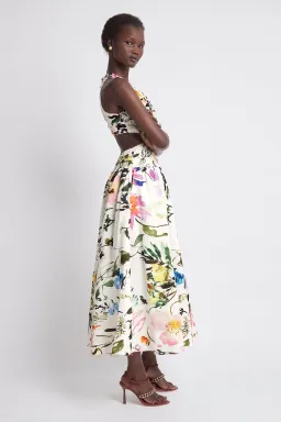 Aje Introspect Cut Out Midi Dress in Botanic Floral Print AU10 for rent on The Volte - image 5