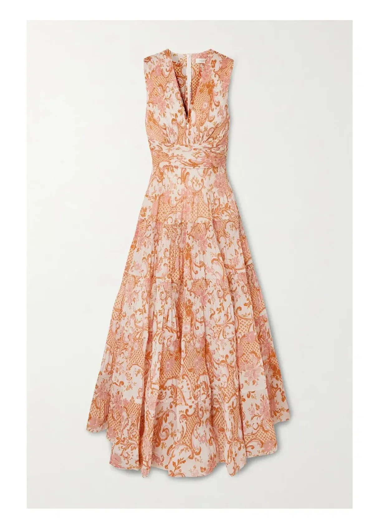 Zimmermann Postcard Pleated Organza Dress Print Size 1 / Au 10 - Image 2