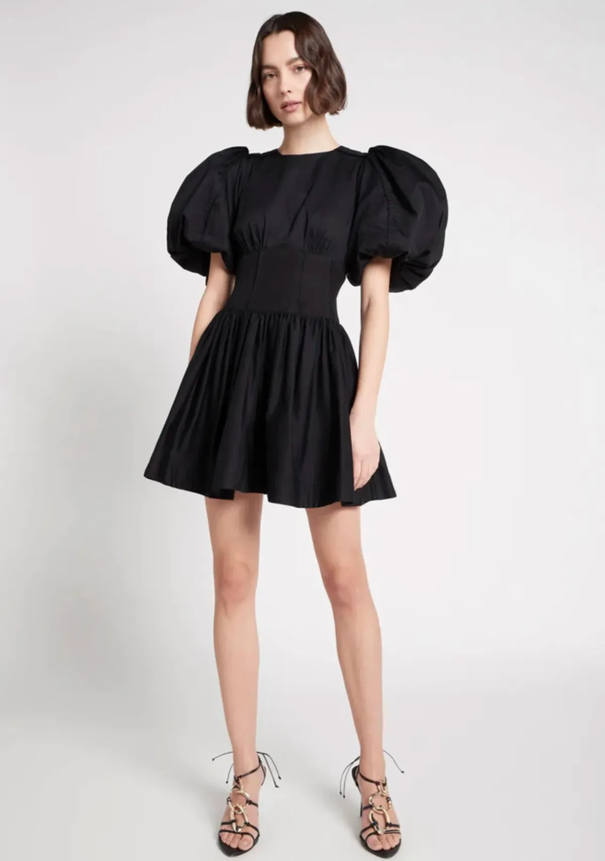 Aje Gianna Puff Sleeve Mini Dress Black Size 12 - Image 1