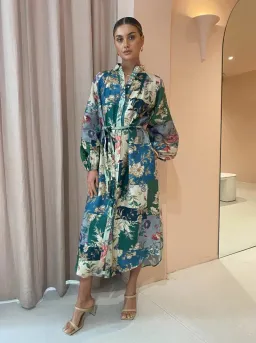 Alemais Loretta Patchwork Shirtdress Print Size 8 for rent on The Volte - image 1