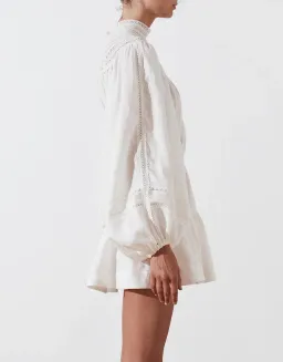 Shona Joy Lola High Neck Mini Dress White Size 8  for rent on The Volte - image 2