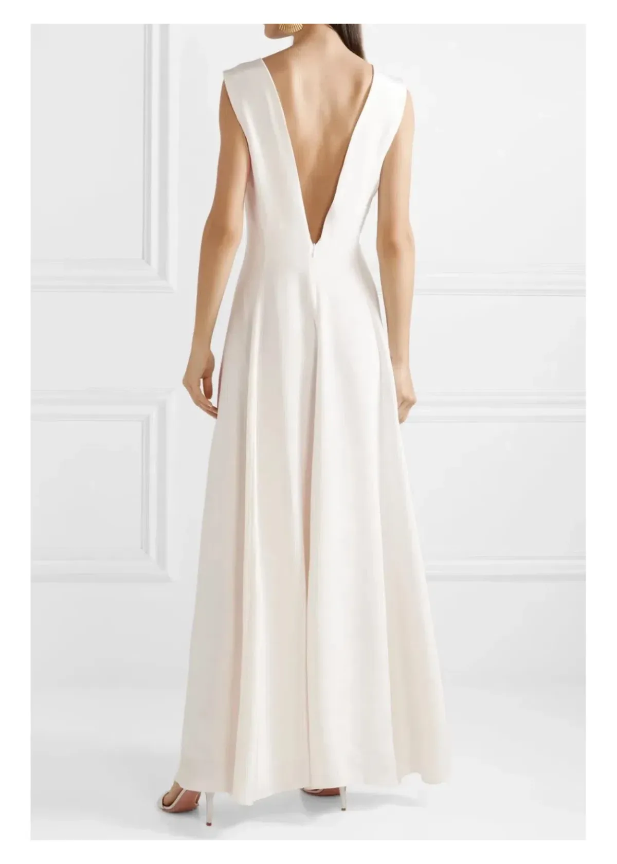 Michael Lo Sordo Silk Satin Maxi Dress White Size 12 - Image 2