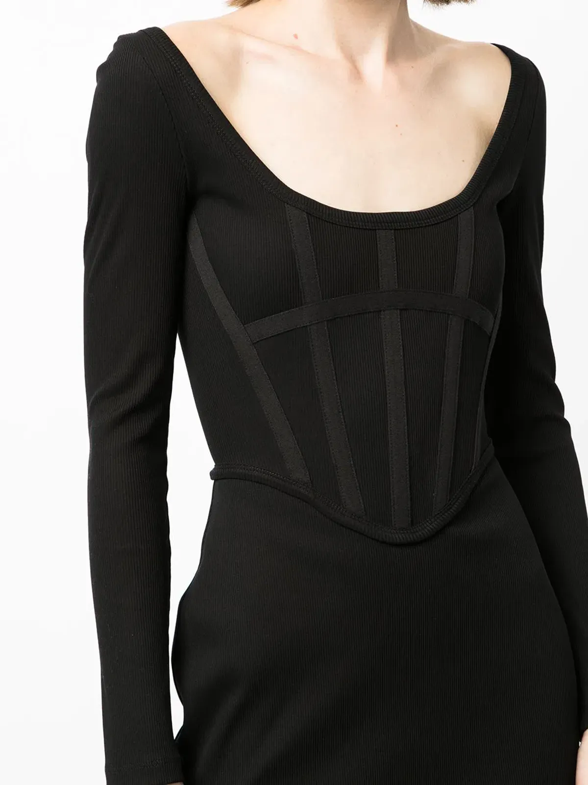 Dion Lee Rib Corset Mini Dress Black Size 6 - Image 2