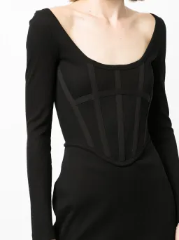 Dion Lee Rib Corset Mini Dress Black Size 6 for rent on The Volte - image 2