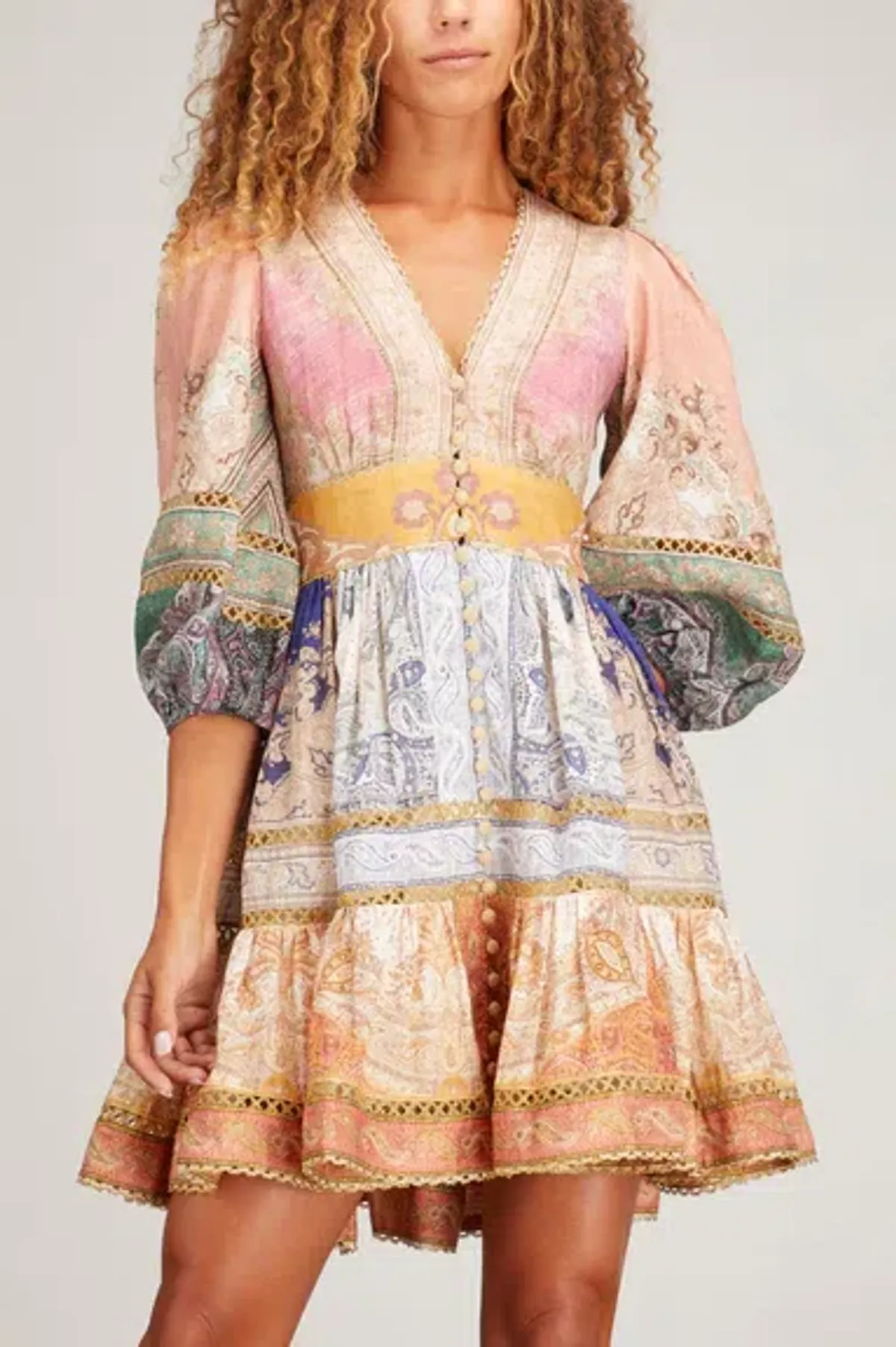 Zimmermann Anneke Lantern Mini Dress Print AU12 - Image 5