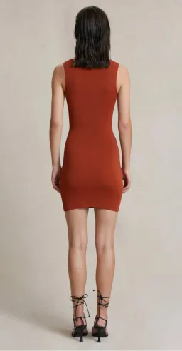 Bec & Bridge Brick Sorbet Summer Knit Mini Dress Brick Size 12 for rent on The Volte - image 3