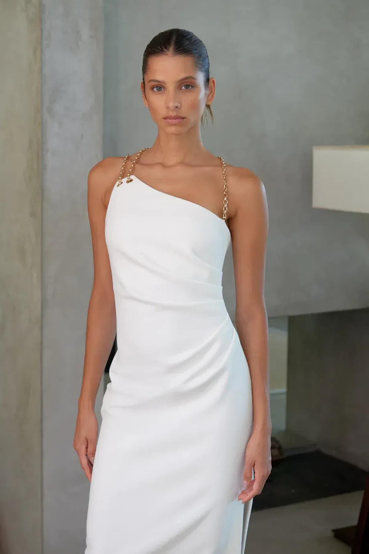 Misha Demetria Asymmetric Midi Dress White Size 6 - Image 2