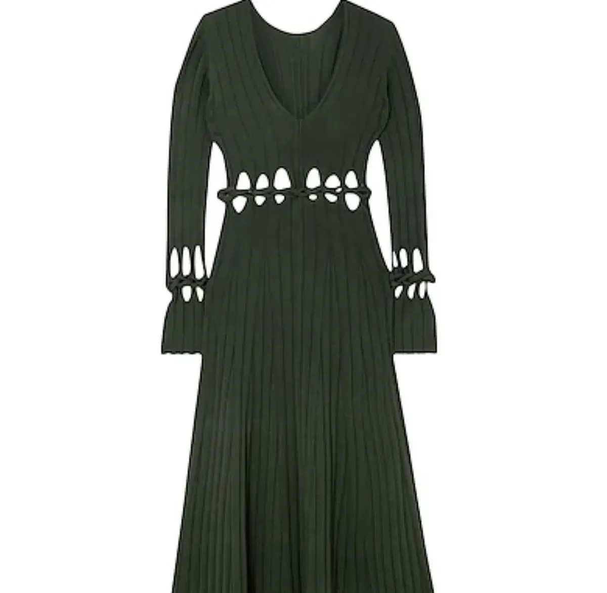Dion Lee Braid Long Sleeve Reversible Dress Green Size 6 - Image 4