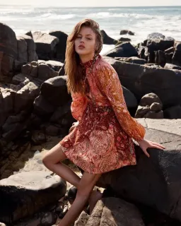 Kate Ford Matien Wrap Dress in Multi Size 1 for rent on The Volte - image 7