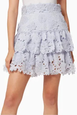 Zimmermann The Lovestruck Miniskirt Periwinkle Size 3  for rent on The Volte - image 2