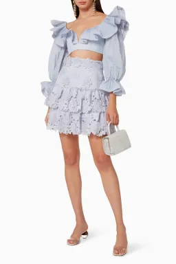 Zimmermann The Lovestruck Miniskirt Periwinkle Size 3  for rent on The Volte - image 1