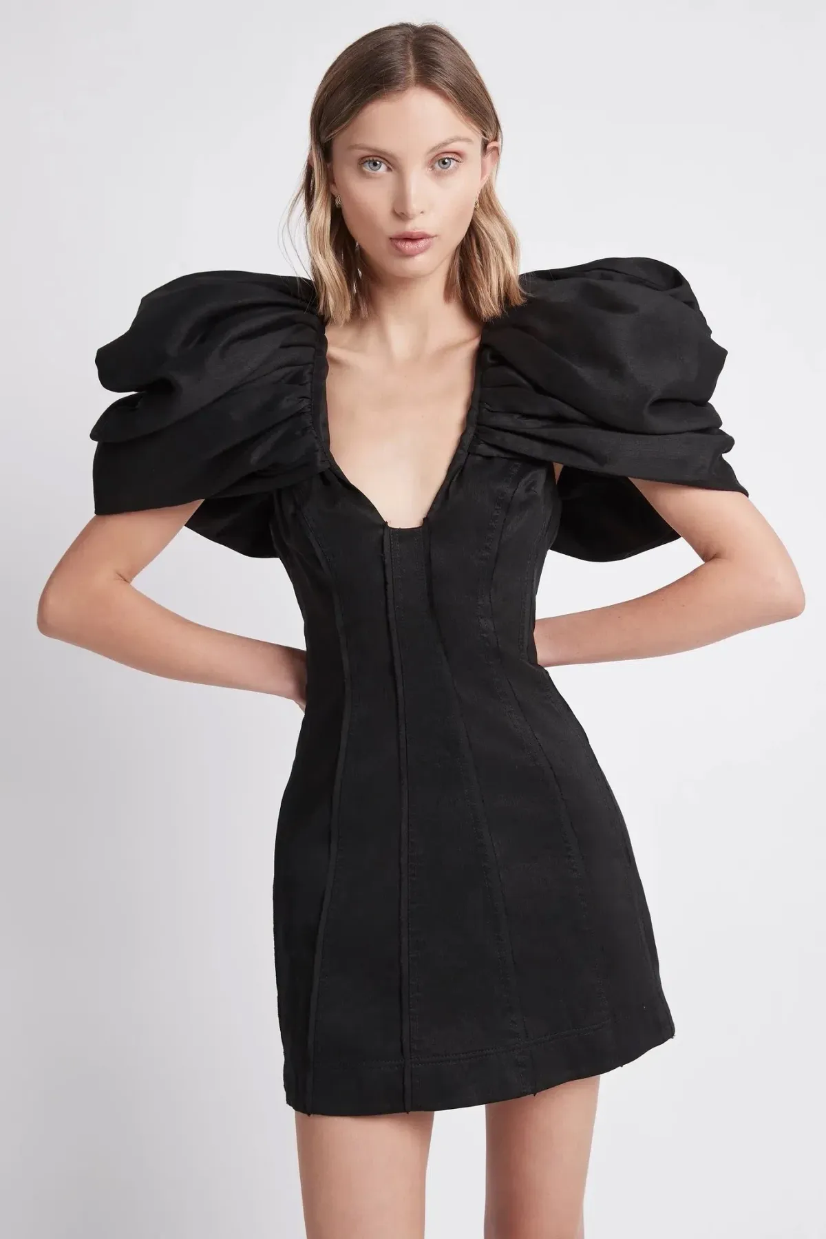 Aje Admiral Butterfly Sleeve Mini Dress Black Size 8 - Image 2