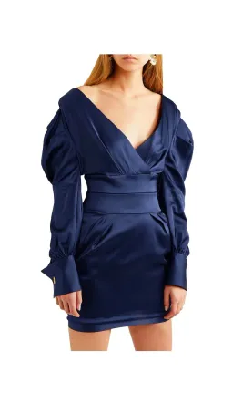 Alexandre Vauthier Mini Dress Dark Blue Size 12 for rent on The Volte - image 2