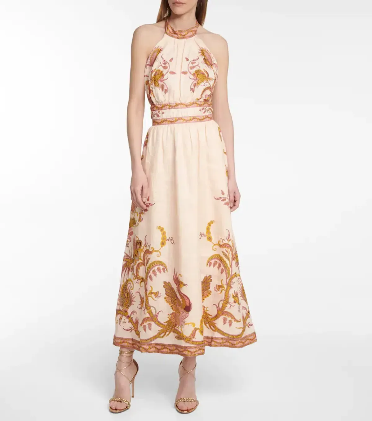 Zimmermann Cassia Halterneck Floral Dress Cream Bird Floral Size 0 / AU 8 - Image 1