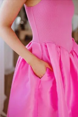 Marques' Almeida Taffeta-skirt organic cotton-blend midi dress Pink Size XS / AU 6 for rent on The Volte - image 4