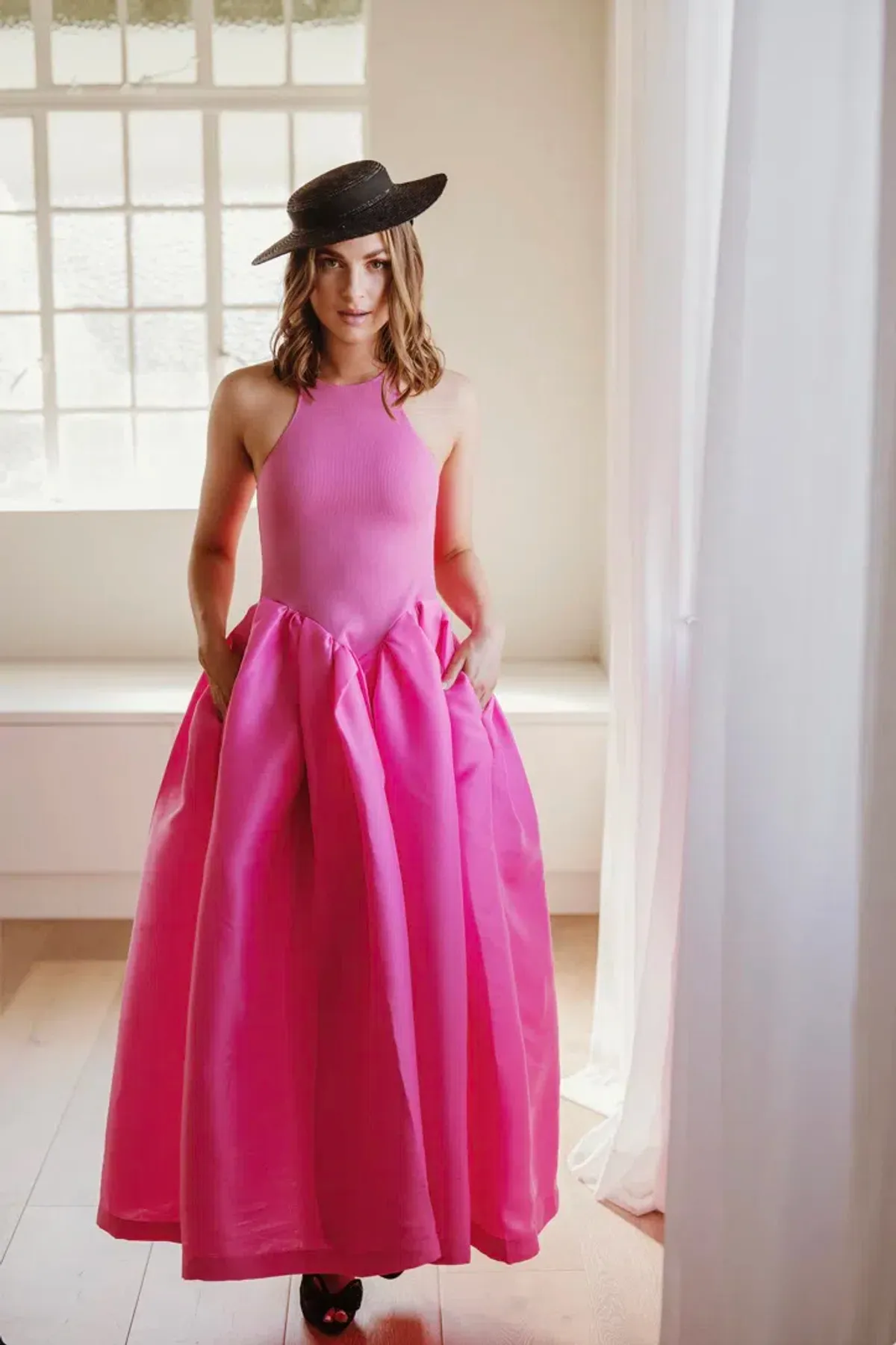 Marques' Almeida Taffeta-skirt organic cotton-blend midi dress Pink Size XS / AU 6 - Image 1