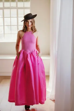 Marques' Almeida Taffeta-skirt organic cotton-blend midi dress Pink Size XS / AU 6 for rent on The Volte - image 1