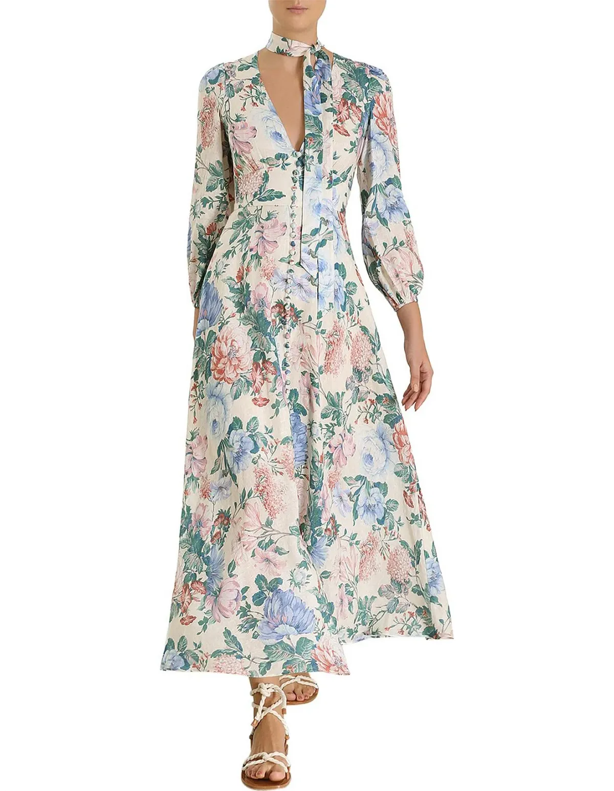 Zimmermann Verity Plunge Long Dress Dreamy Print Size 2/ AU 12 - Image 1