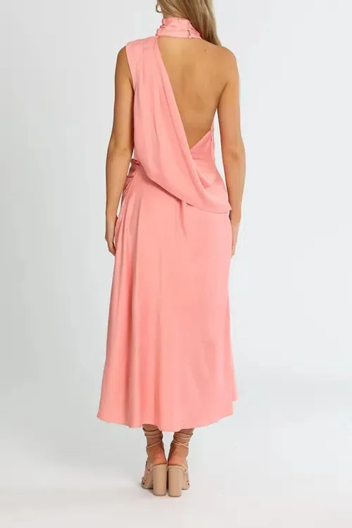 Misha Robbia Satin Dress Pink Size 8 - Image 3