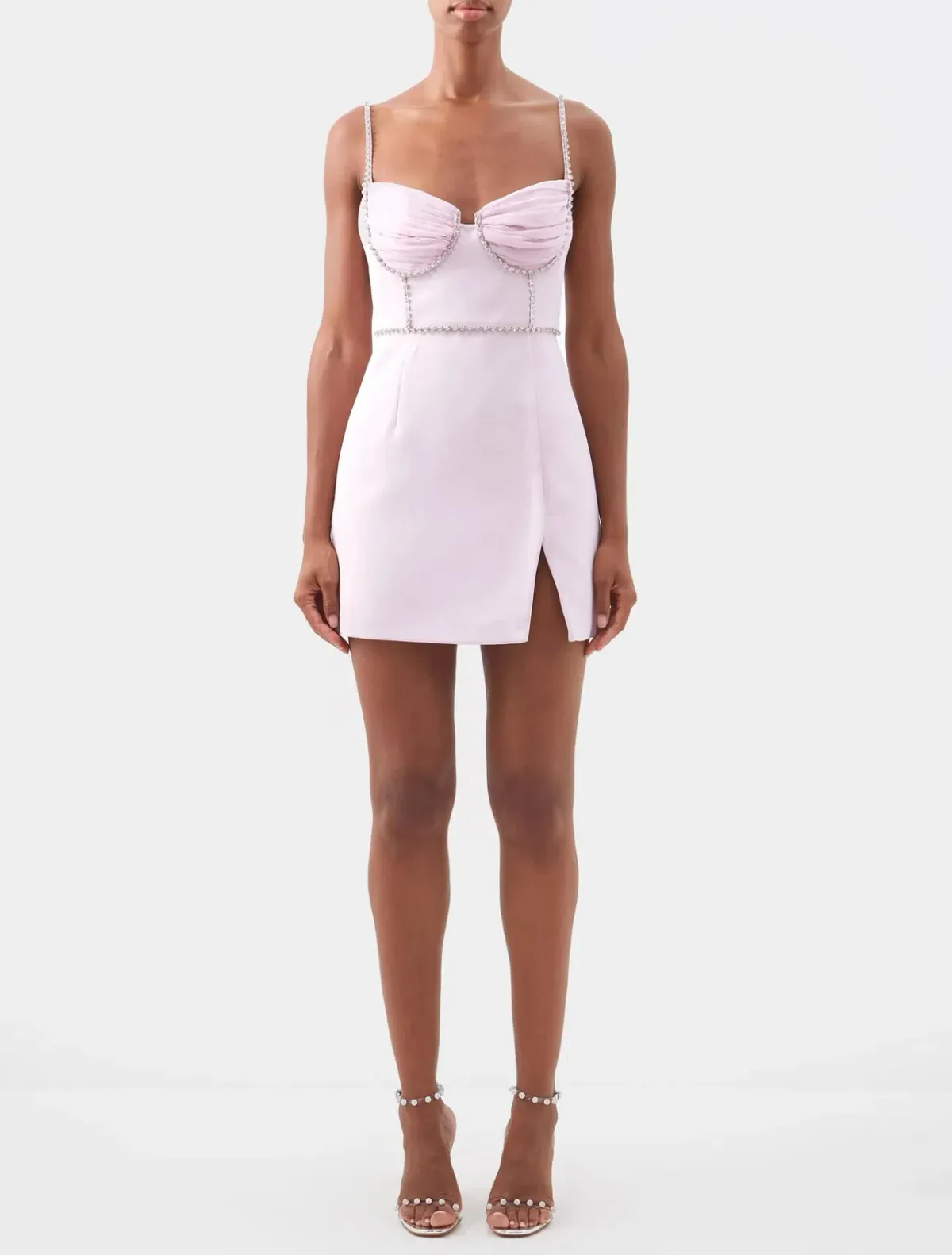 Self Portrait Chiffon And Crepe Mini Dress Pink Size M / AU 10 - Image 1