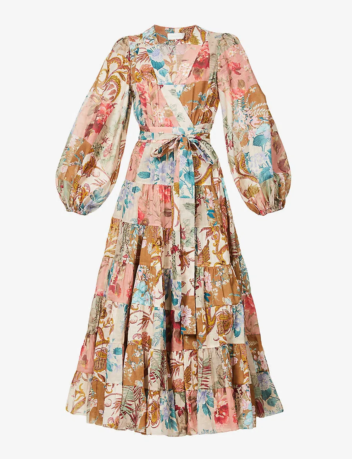 Zimmermann Cassia Tiered Floral Print Midi Dress Size 16 - Image 5
