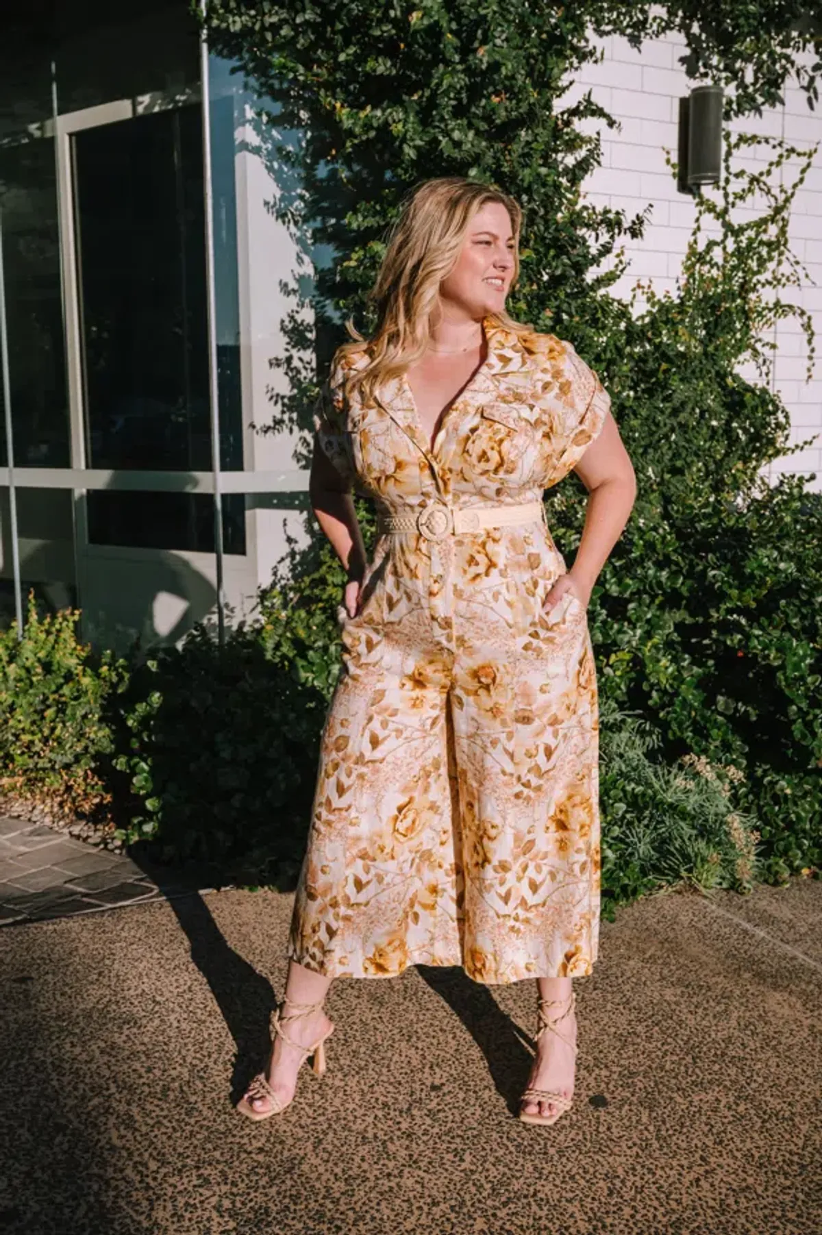 Zimmermann Rosa Roll Cuff Jumpsuit Print Size 16 - Image 1