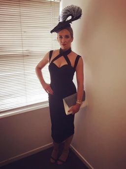 MISHA Claudia Halter Cross Over Dress Black Size 10/M for rent on The Volte - image 2
