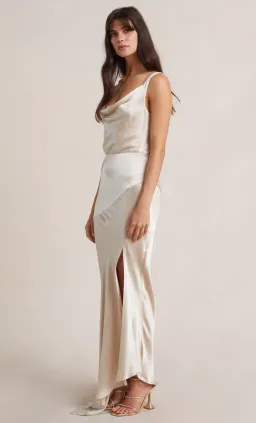 Bec and Bridge Moon Dance Cowl Dress Sand Beige Size 10 for rent on The Volte - image 1