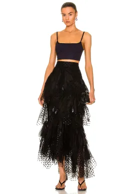 Zimmermann Rhythmic Embroidery Skirt Black Size 0/AU 8 for rent on The Volte - image 1