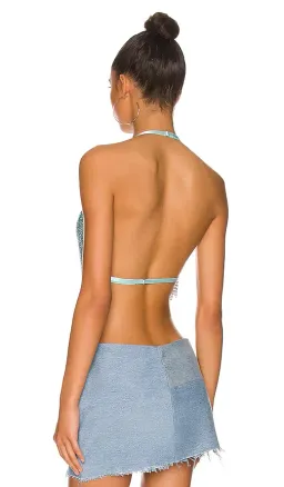 Poster Girl Lyla Crop Top in Cerulean Blue Crystal Size 8 for rent on The Volte - image 3