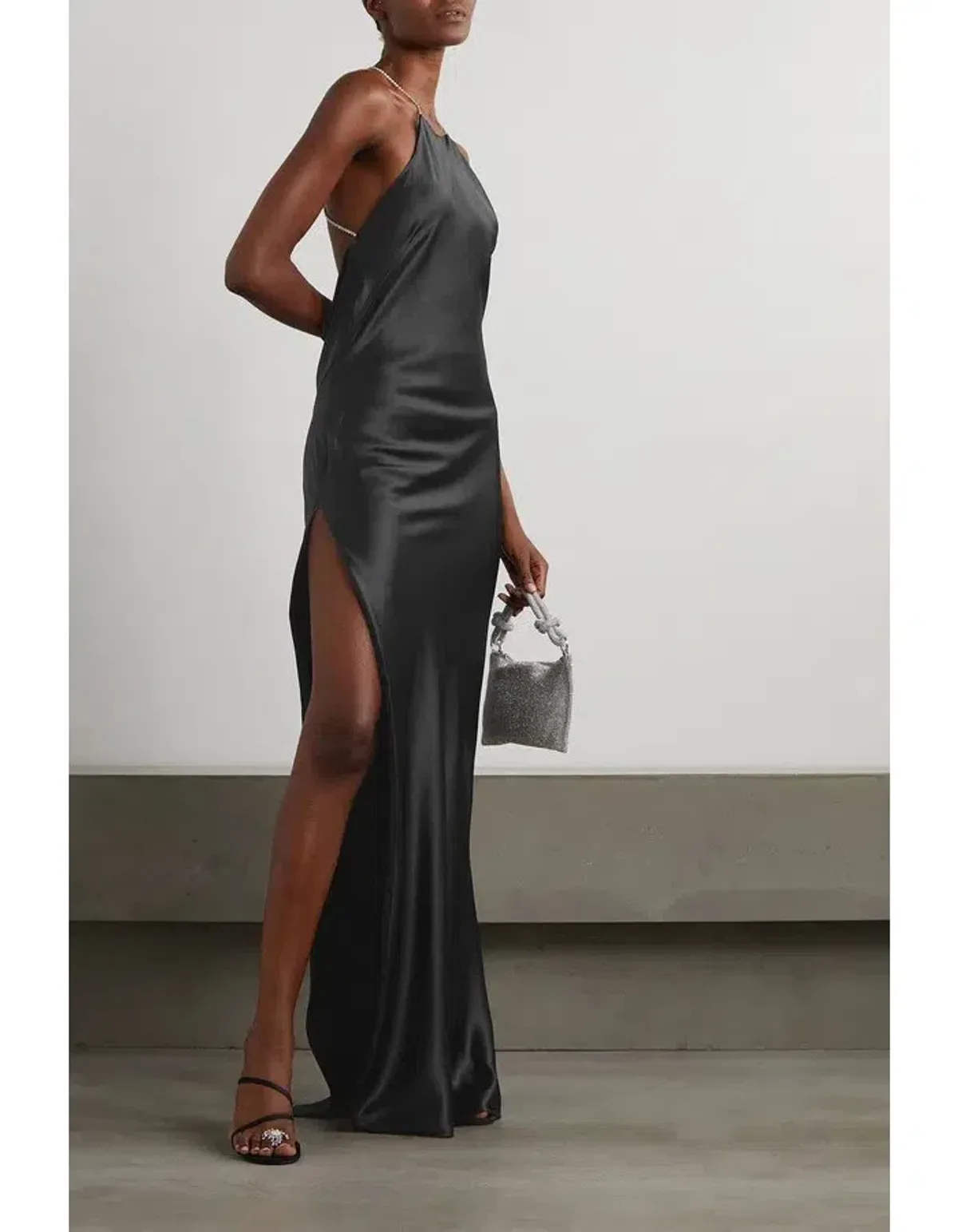 Michael Lo Sordo Charlie Bias Halter Dress Black Size 6 - Image 1