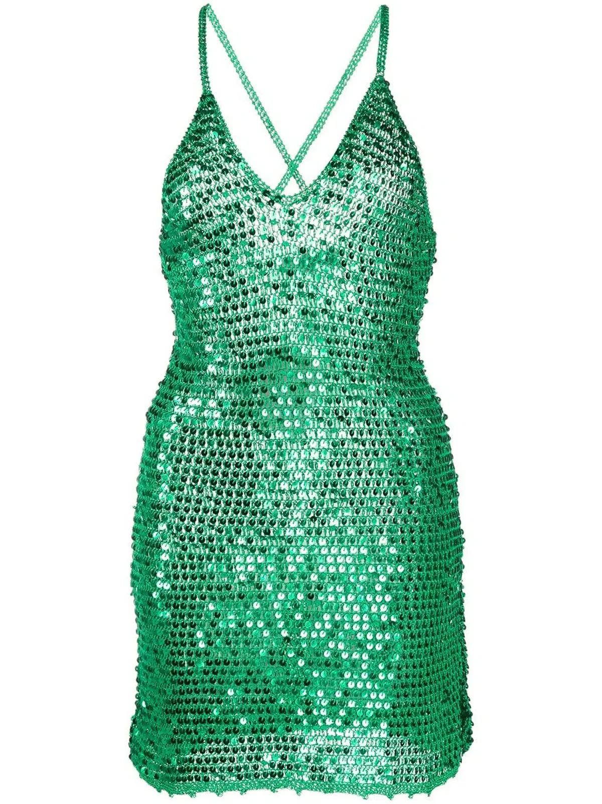 Retrofete Elliana Sequin Mini Dress Green Size S/M / Au 8 - Image 4