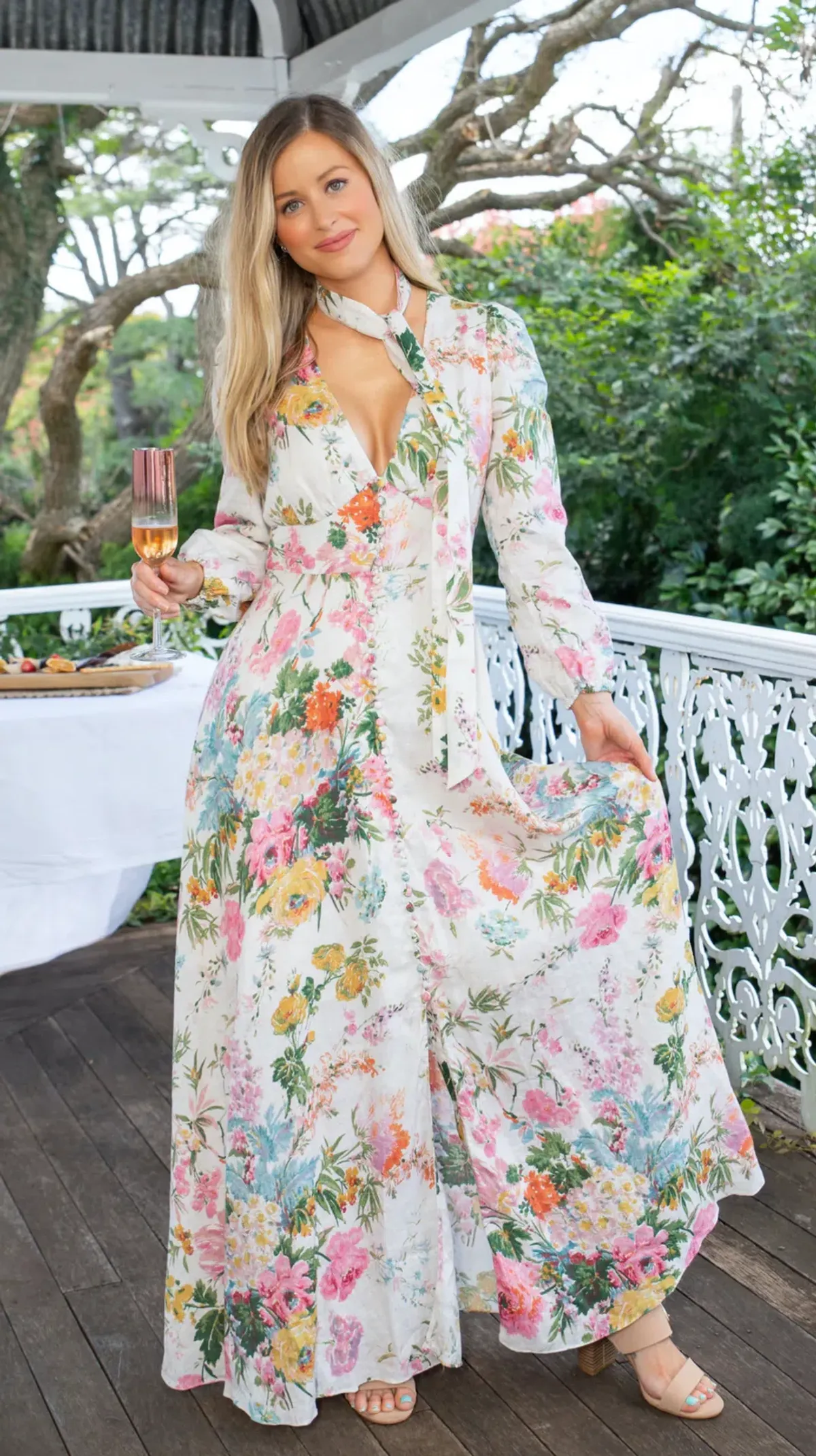 Zimmermann Heathers Plunge Long Maxi Dress Garden Floral Size 2 / AU 12 - Image 3