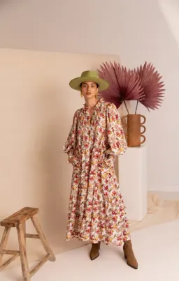 Aje Aurelia Floral Linen Gown Print Size 12 for rent on The Volte - image 1