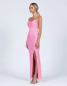 Bariano Dua Cowl Maxi Dress Pink Size XS / Au 6 for rent on The Volte - image 2