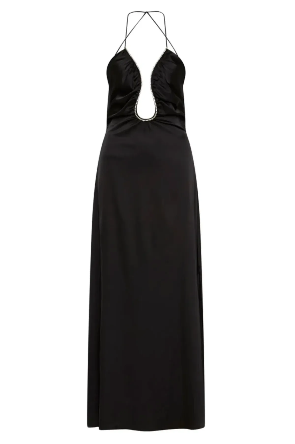 Sonya Moda Satin Embellished Keyhole Dress Black Size 10 - Image 4