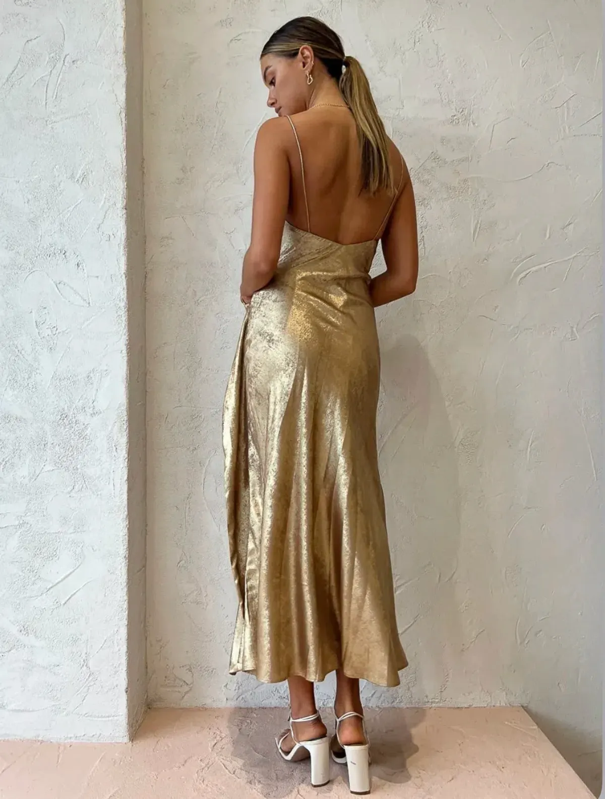 Acler Queensbridge Dress Gold Size 8 - Image 3