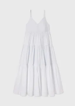 CO Collections V-Neck Tiered Dress in Cotton Blue Stripe Size S / AU 6  for rent on The Volte - image 5